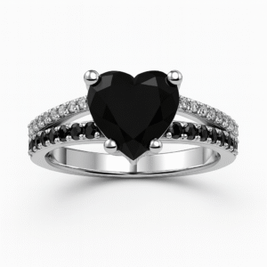 heart-cut black onyx