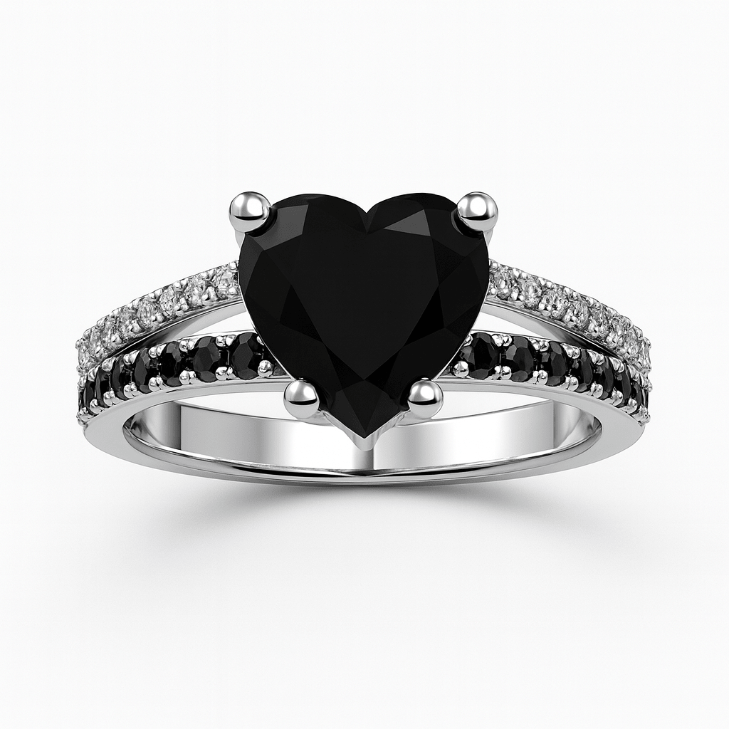heart-cut black onyx
