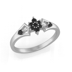 Black Onyx Floral Arrow Ring