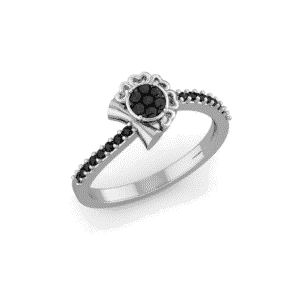 Black Onyx Bow-Cluster Ring