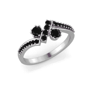 Black Onyx Split-Crossover Ring | Silver