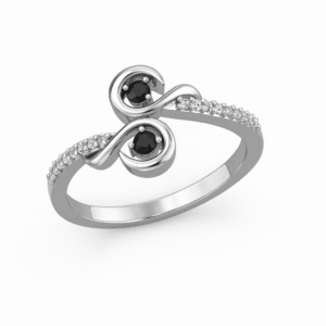 Black Onyx & White CZ Ring