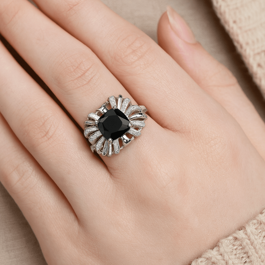 cushion-cut black onyx - Image 2