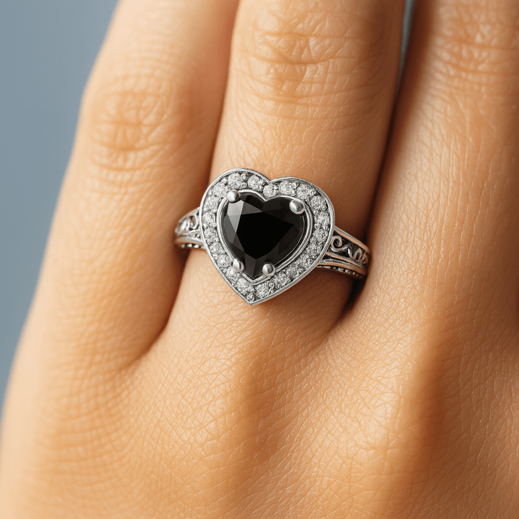 Onyx Araliya — Midnight Heart Black Onyx Ring - Image 3