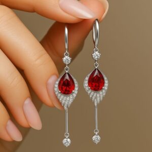 Scarlet Bloom Studs – Petite red gemstone studs inspired by blooming flowers.